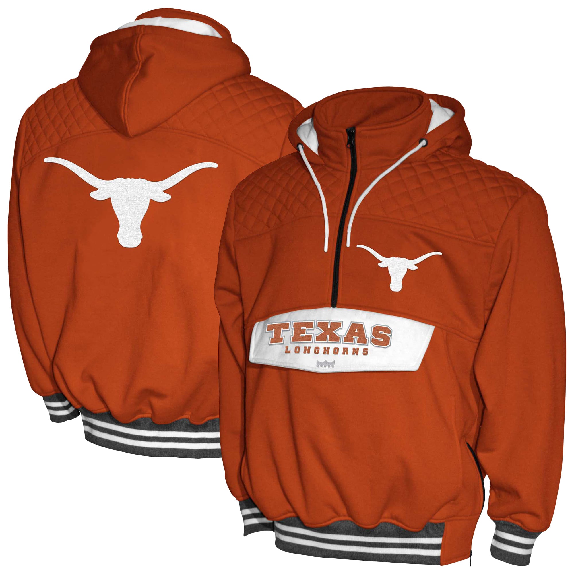 Men's Franchise Club Texas Orange Texas Longhorns Half-Zip Hoodie Anorak