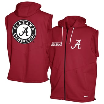 Men's Franchise Club Crimson Alabama Crimson Tide Gym Fleece Full-Zip Hoodie Vest