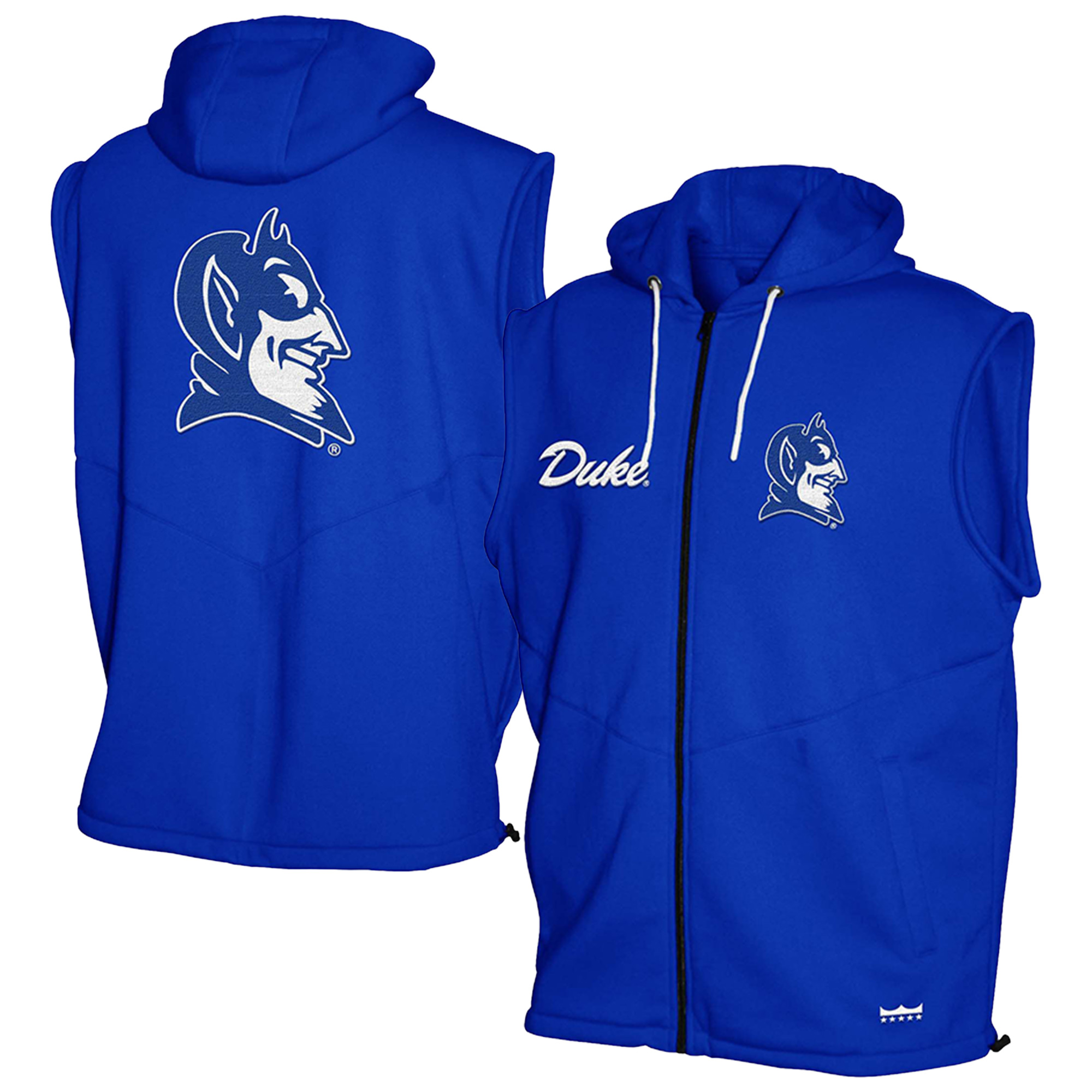 Men’s Franchise Club Royal Duke Blue Devils Gym Fleece Full-Zip Hoodie Vest Men’s Franchise Club Royal Duke Blue Devils Gym Fleece Full-Zip Hoodie Vest