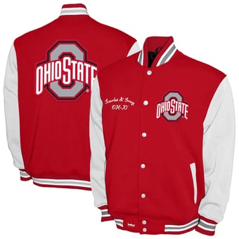 Men's Franchise Club Scarlet Ohio State Buckeyes Fleece Varsity Full-Snap Jacket