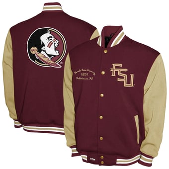 Men's Franchise Club Garnet Florida State Seminoles Fleece Varsity Full-Snap Jacket