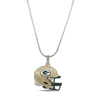 GLD Green Bay Packers 18K Yellow Gold Logo Pendant & 20" Tennis Chain