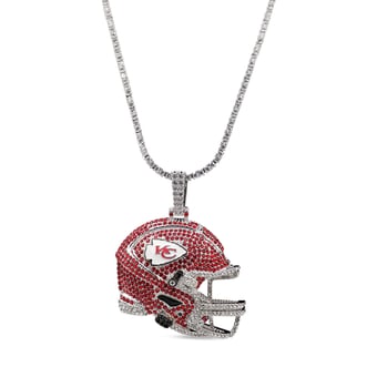 "GLD Kansas City Chiefs 14K White Gold Logo Pendant & 20"" Tennis Chain"