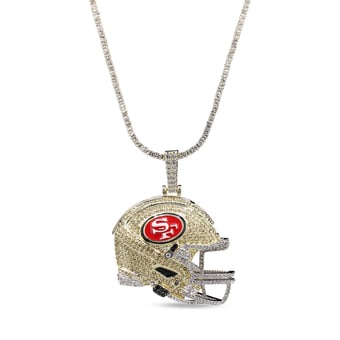 GLD San Francisco 49ers 18K Yellow Gold Logo Pendant & 20" Tennis Chain