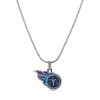GLD Tennessee Titans 14K White Gold Logo Pendant & 20" Tennis Chain