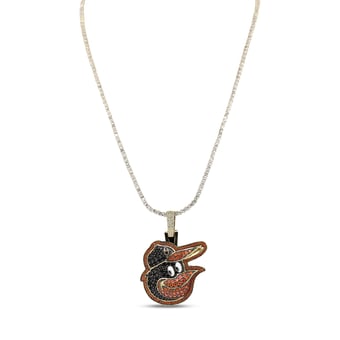 GLD Baltimore Orioles 18K Yellow Gold Logo Pendant & 20" Tennis Chain