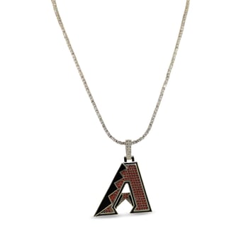 GLD Arizona Diamondbacks 18K Yellow Gold Logo Pendant & 20" Tennis Chain