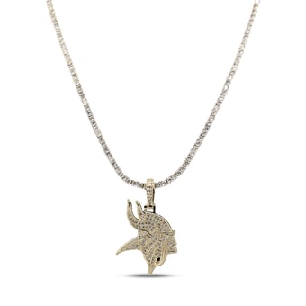 GLD Minnesota Vikings 18K Yellow Gold Logo Pendant & 20" Tennis Chain