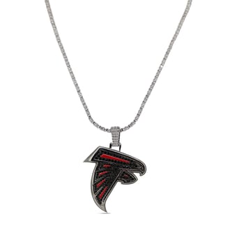 GLD Atlanta Falcons 14K White Gold Logo Pendant & 20" Tennis Chain