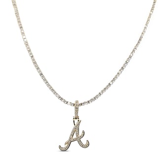 GLD Atlanta Braves 18K Yellow Gold Logo Pendant & 20" Tennis Chain