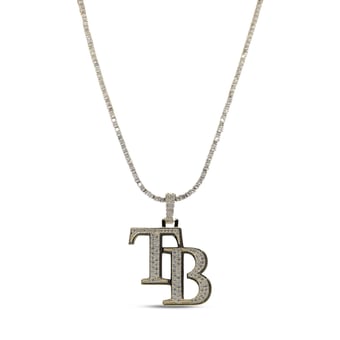 GLD Tampa Bay Rays 18K Yellow Gold Logo Pendant & 20" Tennis Chain