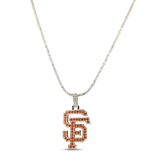 GLD San Francisco Giants 18K Yellow Gold Logo Pendant & 20" Tennis Chain