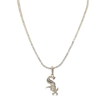 GLD Chicago White Sox 18K Yellow Gold Logo Pendant & 20" Tennis Chain