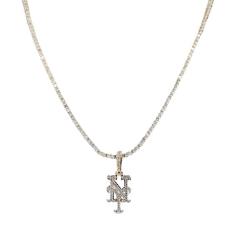GLD New York Mets 18K Yellow Gold Logo Pendant & 20" Tennis Chain