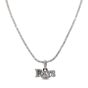 GLD Tampa Bay Rays 14K White Gold Logo Pendant & 20" Tennis Chain