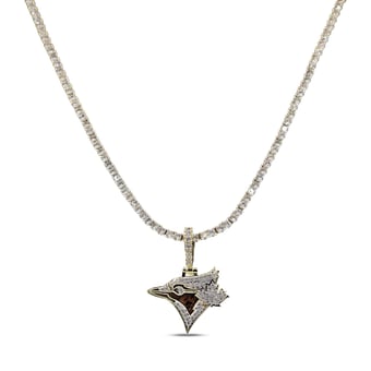 GLD Toronto Blue Jays 18K Yellow Gold Logo Pendant & 20" Tennis Chain