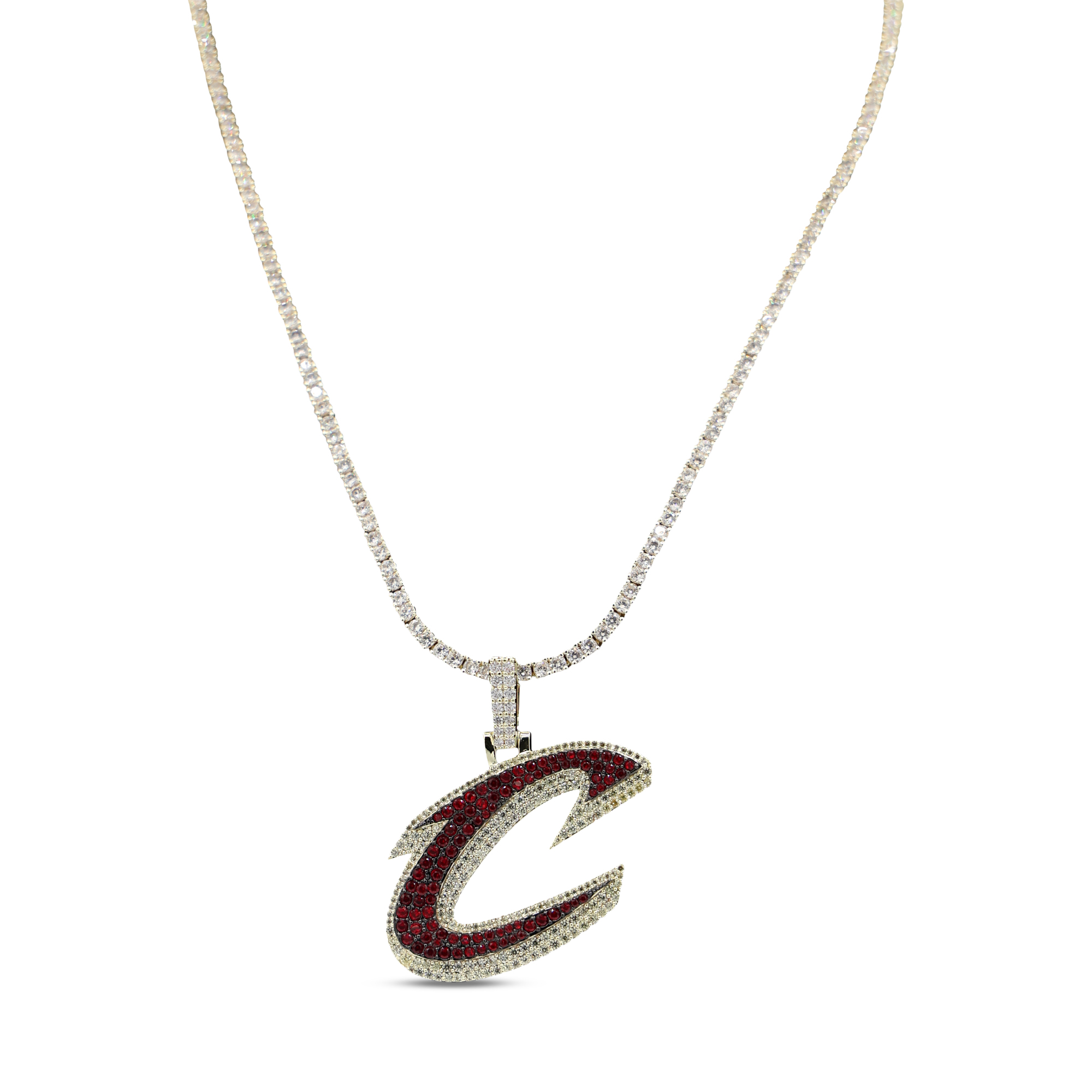 GLD Cleveland Cavaliers 18K Yellow Gold Logo Pendant & 20" Tennis Chain