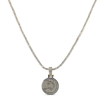 GLD Atlanta Hawks 18K Yellow Gold Logo Pendant & 20" Tennis Chain