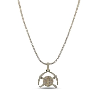 GLD Denver Nuggets 18K Yellow Gold Logo Pendant & 20" Tennis Chain