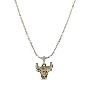 GLD Chicago Bulls 18K Yellow Gold Logo Pendant & 20" Tennis Chain