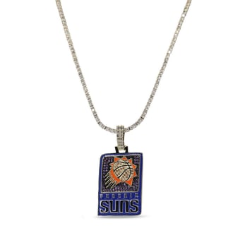 GLD Phoenix Suns 18K Yellow Gold Logo Pendant & 20" Tennis Chain