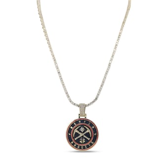 GLD Denver Nuggets 18K Yellow Gold Logo Pendant & 20" Tennis Chain