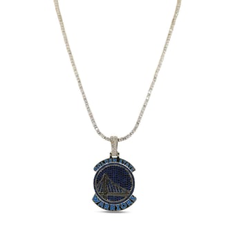 "GLD Golden State Warriors 18K Yellow Gold Logo Pendant & 20"" Tennis Chain"