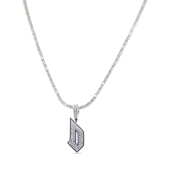 GLD Duquesne Dukes 14K White Gold Logo Pendant & 20" Tennis Chain