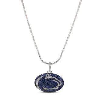 "GLD Penn State Nittany Lions 14K White Gold Logo Pendant & 20"" Tennis Chain"