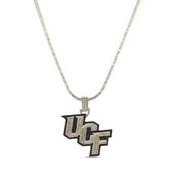 GLD UCF Knights 18K Yellow Gold Logo Pendant & 20" Tennis Chain