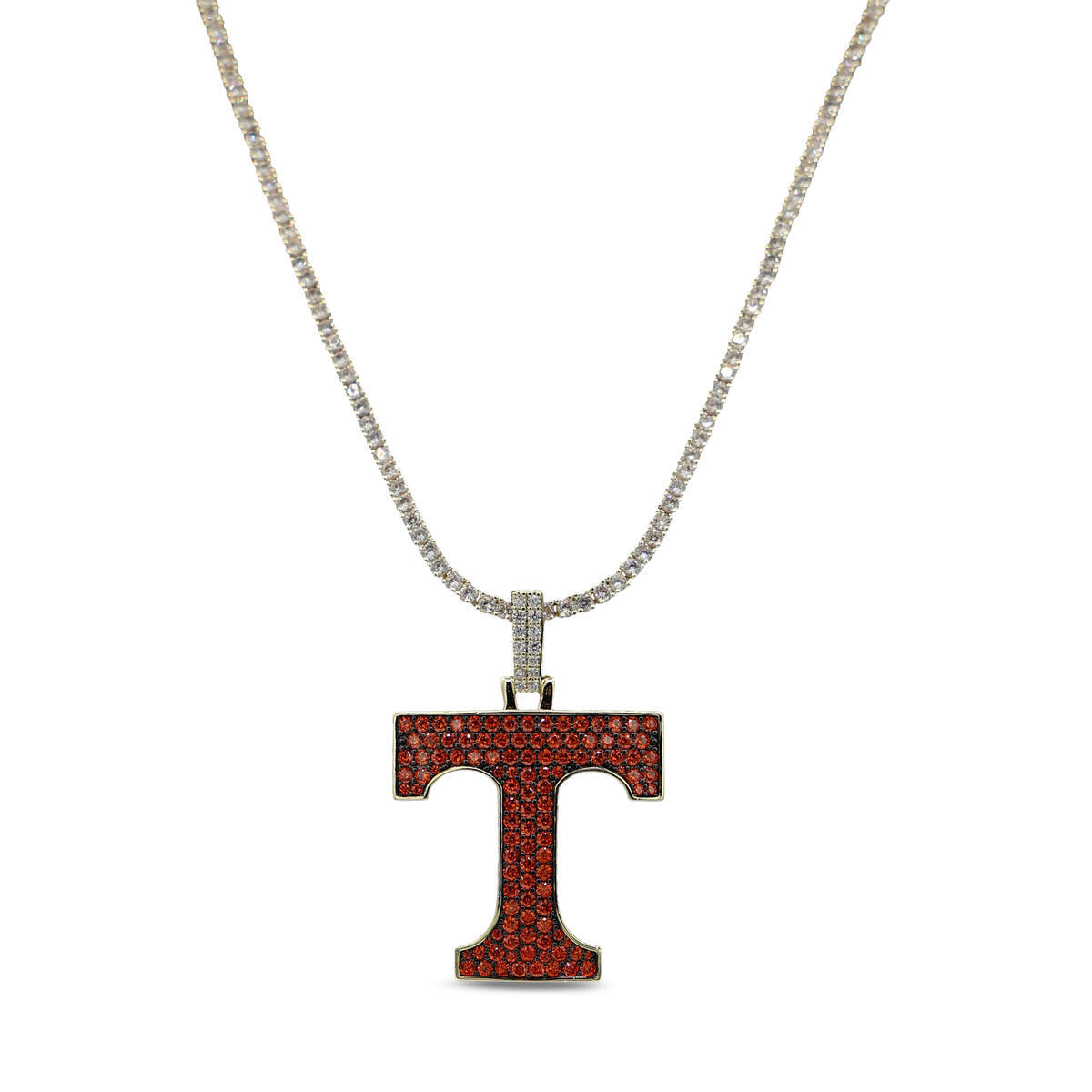 GLD Tennessee Volunteers 18K Yellow Gold Logo Pendant & 20" Tennis Chain