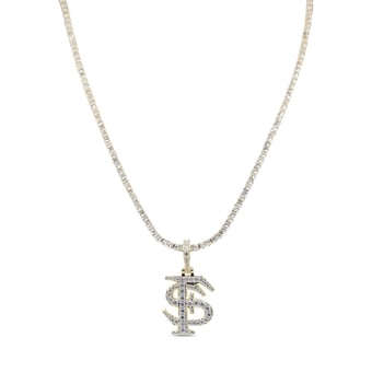 "GLD Florida State Seminoles 18K Yellow Gold Logo Pendant & 20"" Tennis Chain"
