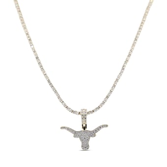"GLD Texas Longhorns 18K Yellow Gold Logo Pendant & 20"" Tennis Chain"