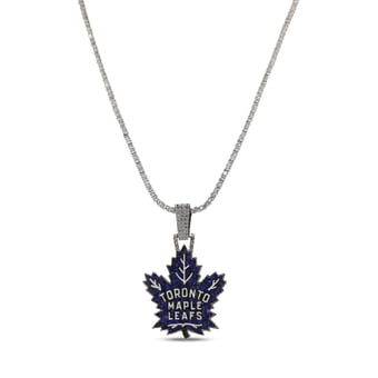 GLD Toronto Maple Leafs 14K White Gold Logo Pendant & 20" Tennis Chain