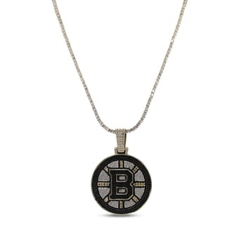 GLD Boston Bruins 18K Yellow Gold Logo Pendant & 20" Tennis Chain