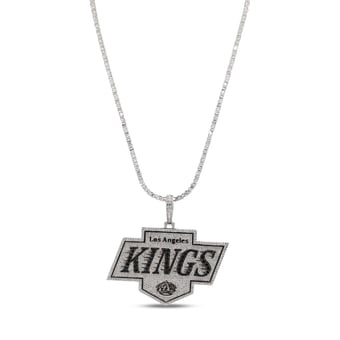 GLD Los Angeles Kings 14K White Gold Logo Pendant & 20" Tennis Chain