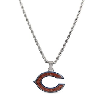GLD Chicago Bears 14K White Gold Logo Pendant & 20" Rope Chain
