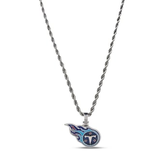 GLD Tennessee Titans 14K White Gold Logo Pendant & 20" Rope Chain
