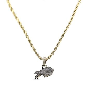 GLD Buffalo Bills 18K Yellow Gold Logo Pendant & 20" Rope Chain