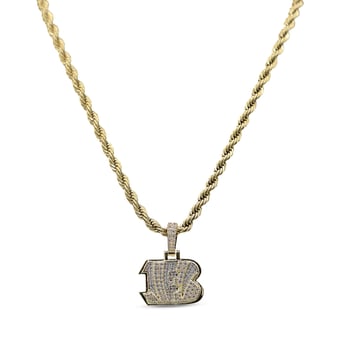 GLD Cincinnati Bengals 18K Yellow Gold Logo Pendant & 20" Rope Chain