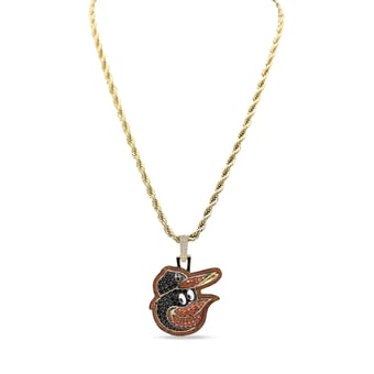 GLD Baltimore Orioles 18K Yellow Gold Logo Pendant & 20" Rope Chain