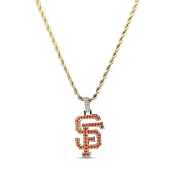 GLD San Francisco Giants 18K Yellow Gold Logo Pendant & 20" Rope Chain