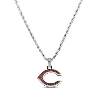 GLD Cincinnati Reds 14K White Gold Logo Pendant & 20" Rope Chain