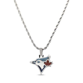 GLD Toronto Blue Jays 14K White Gold Logo Pendant & 20" Rope Chain