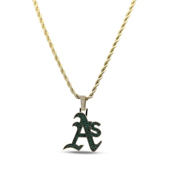 "GLD Athletics 18K Yellow Gold Logo Pendant & 20"" Rope Chain"