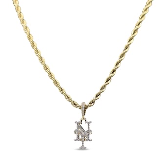 GLD New York Mets 18K Yellow Gold Logo Pendant & 20" Rope Chain