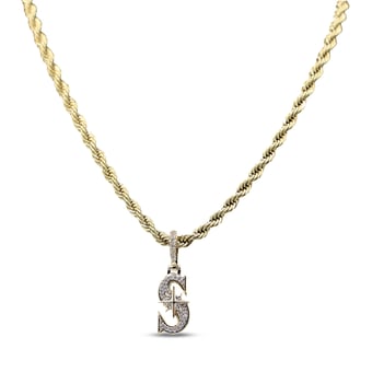 GLD Seattle Mariners 18K Yellow Gold Logo Pendant & 20" Rope Chain