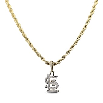 GLD St. Louis Cardinals 18K Yellow Gold Logo Pendant & 20" Rope Chain
