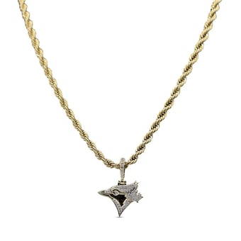 GLD Toronto Blue Jays 18K Yellow Gold Logo Pendant & 20" Rope Chain