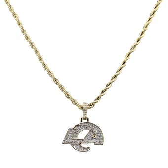 GLD Los Angeles Rams 18K Yellow Gold Logo Pendant & 20" Rope Chain
